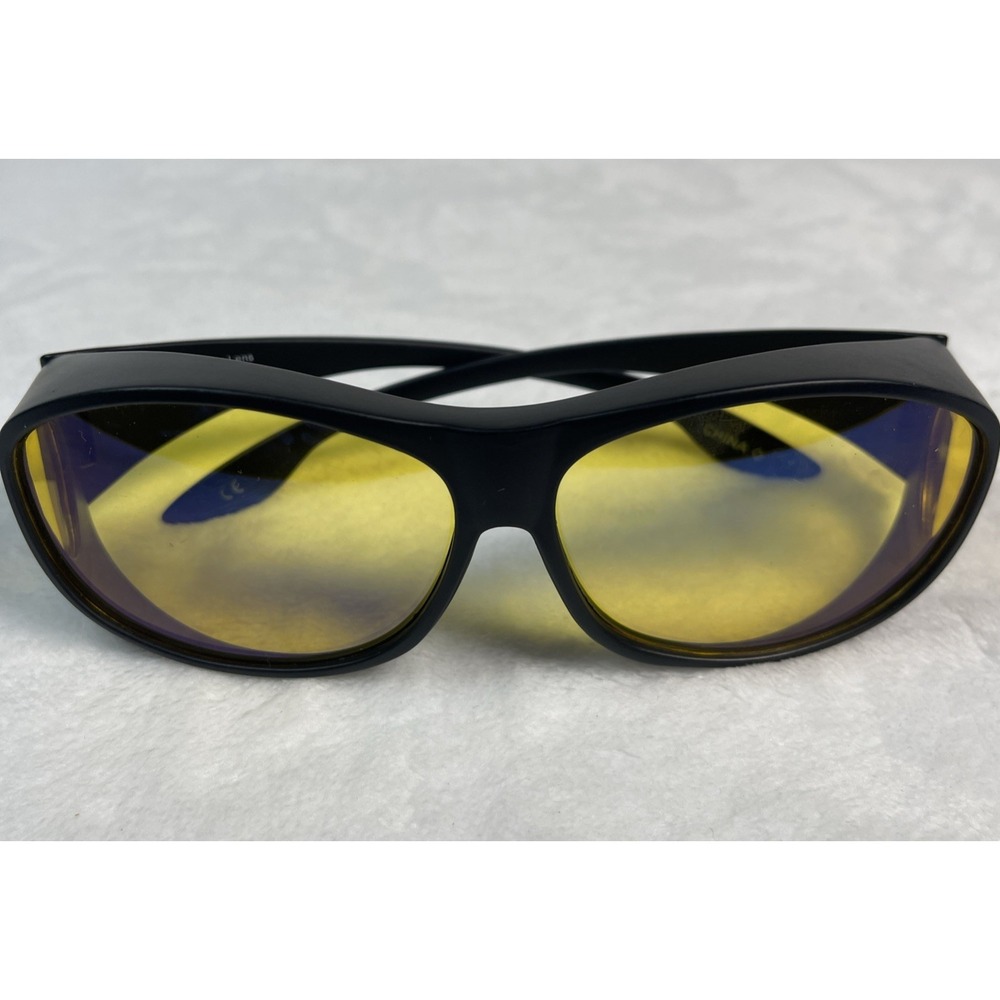 Solar Shield Side Sheilds Black Fit Over Sunglasses Amber Lens & Oakley Case